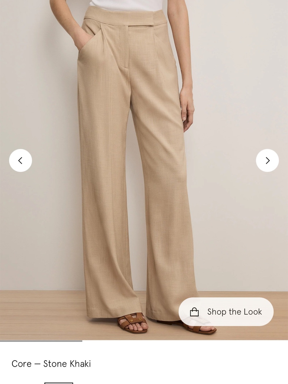 Veronica Beard Stone Khaki Wide-Leg Trousers